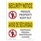 Signmission OSHA Security Sign, 7" Height, 10" Width, Private Property Keep Out, Landscape, SN-D-L-11627 OS-SN-D-710-L-11627 - alternate 1